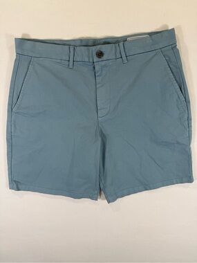 GAP Men's Dusty Blue Flat-Front Shorts